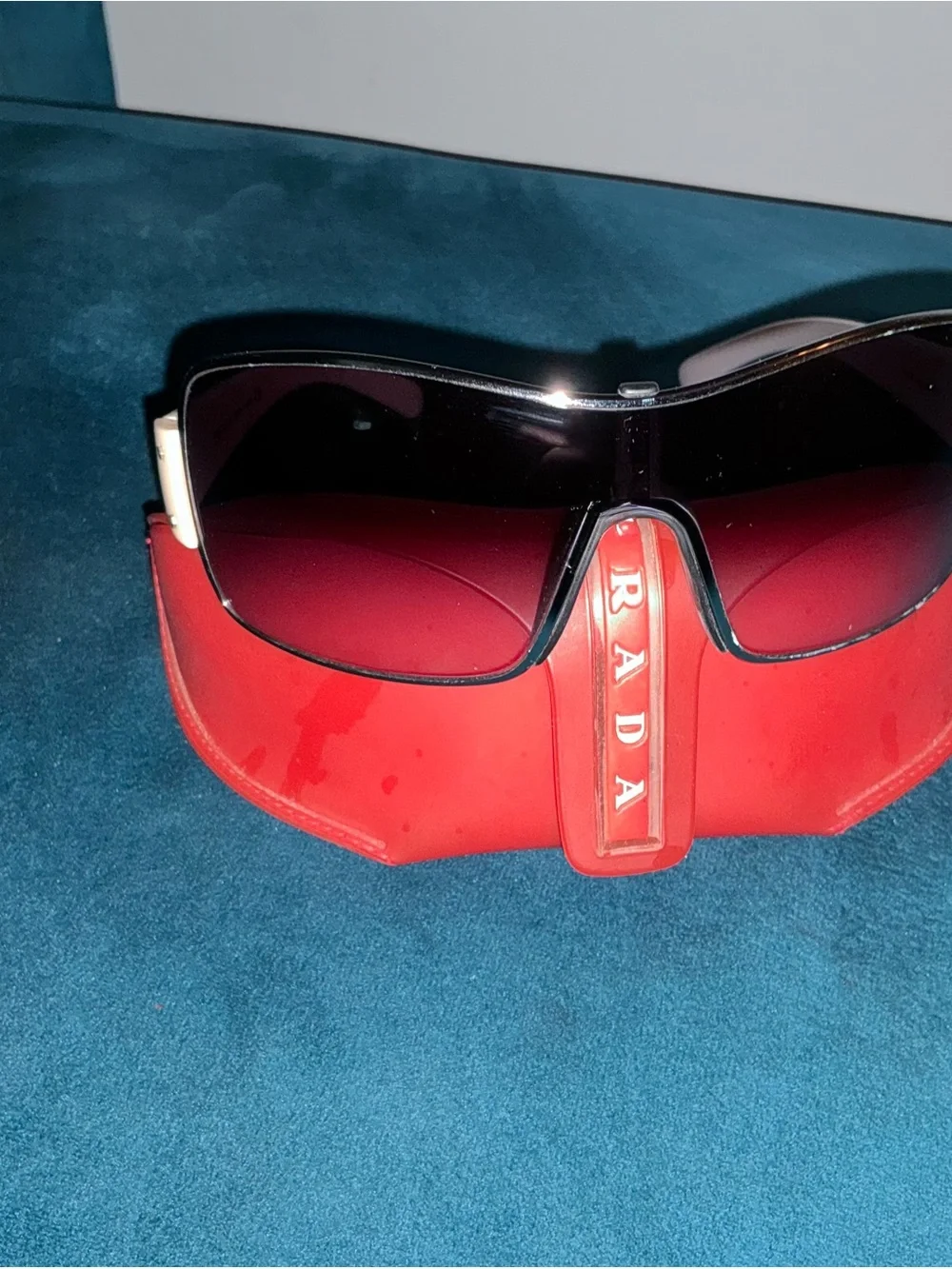 Vintage Archival Prada Linea Rossa SPS 50E Sunglasses Shield Mask White/Black